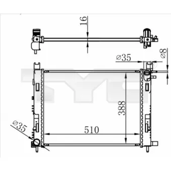 Radiateur, refroidissement du moteur TYC 728-0063