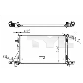 Radiateur, refroidissement du moteur TYC 728-0064
