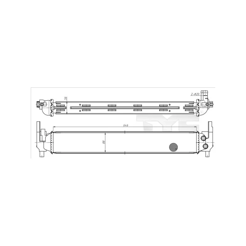 Radiateur, refroidissement du moteur TYC 737-0070