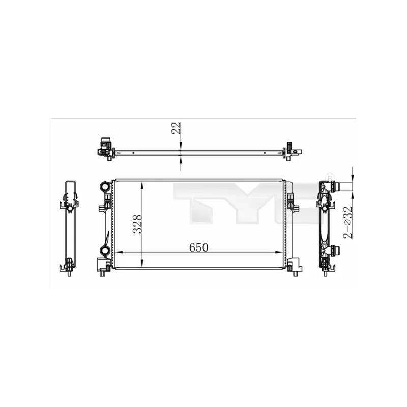 Radiateur, refroidissement du moteur TYC 737-0073