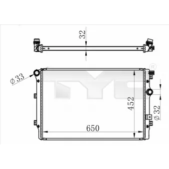 Radiateur, refroidissement du moteur TYC 737-0077-R