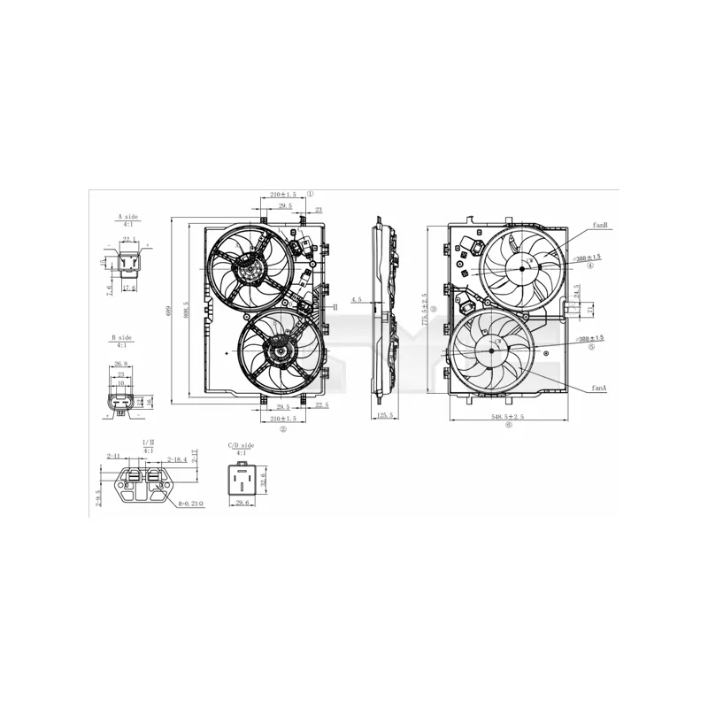 Ventilateur, refroidissement du moteur TYC 809-0039