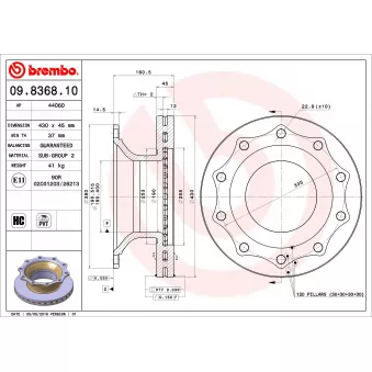 Jeu de 2 disques de frein avant BREMBO 09.8368.10