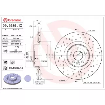 Jeu de 2 disques de frein avant BREMBO 09.9586.1X