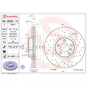 Jeu de 2 disques de frein avant BREMBO 09.9922.1X