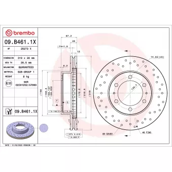 Jeu de 2 disques de frein avant BREMBO 09.B461.1X