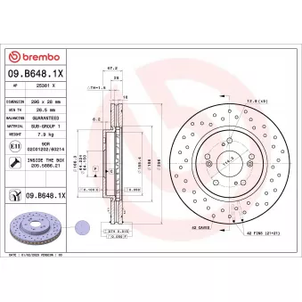 Jeu de 2 disques de frein avant BREMBO 09.B648.1X