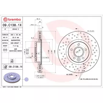 Jeu de 2 disques de frein avant BREMBO 09.C138.1X
