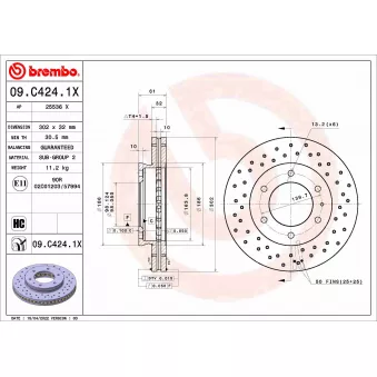 Jeu de 2 disques de frein avant BREMBO 09.C424.1X