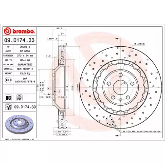 Jeu de 2 disques de frein avant BREMBO 09.D174.33