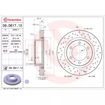 Jeu de 2 disques de frein avant BREMBO 09.D617.1X
