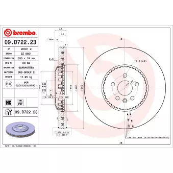 Jeu de 2 disques de frein avant BREMBO 09.D722.23