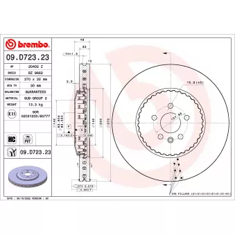 Jeu de 2 disques de frein avant BREMBO 09.D723.23