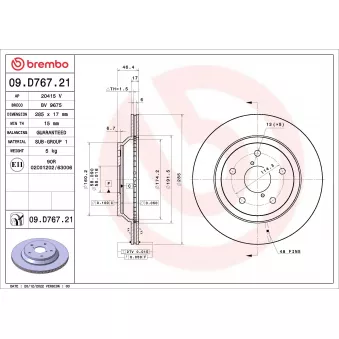 Jeu de 2 disques de frein arrière BREMBO