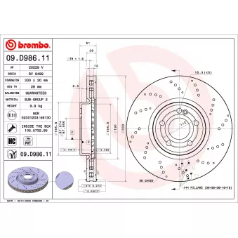 Jeu de 2 disques de frein avant BREMBO 09.D986.11
