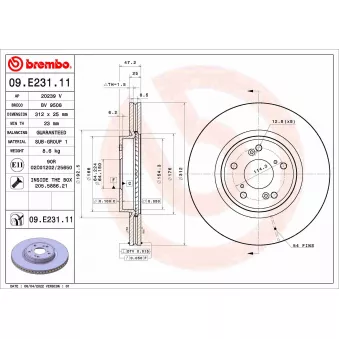 Jeu de 2 disques de frein avant BREMBO 09.E231.11