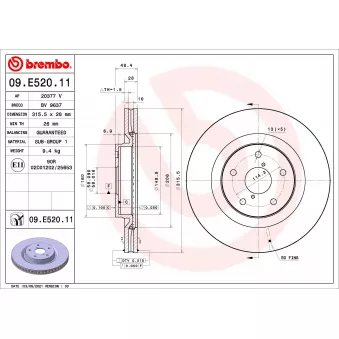 Jeu de 2 disques de frein avant BREMBO