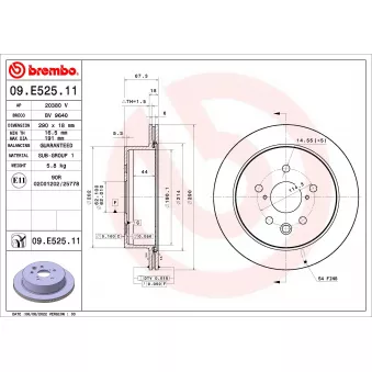 Jeu de 2 disques de frein arrière BREMBO
