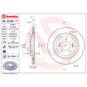 Jeu de 2 disques de frein arrière BREMBO