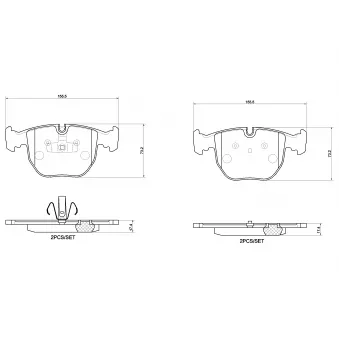Jeu de 4 plaquettes de frein avant BREMBO P 06 118