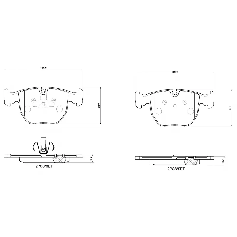 Jeu de 4 plaquettes de frein avant BREMBO P 06 118