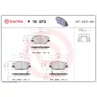 Jeu de 4 plaquettes de frein avant BREMBO P 10 073 - Visuel 1