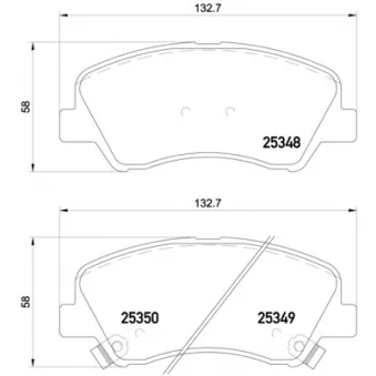 Jeu de 4 plaquettes de frein avant BREMBO P 18 025X