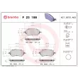 Jeu de 4 plaquettes de frein avant BREMBO P 23 198 - Visuel 1