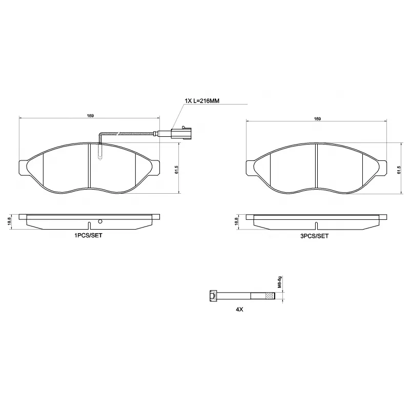Jeu de 4 plaquettes de frein avant BREMBO P 23 200