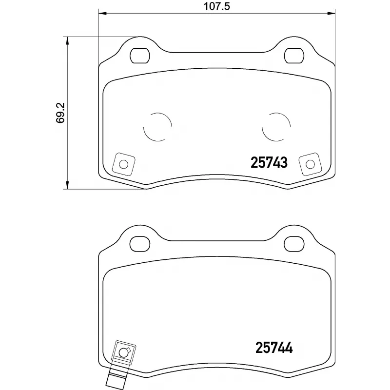 Jeu de 4 plaquettes de frein arrière BREMBO P 30 074E