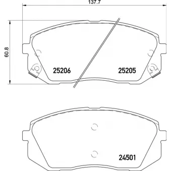 Jeu de 4 plaquettes de frein avant BREMBO P 30 093E