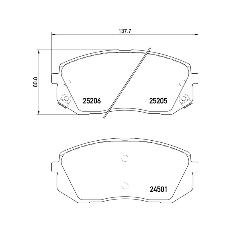 Jeu de 4 plaquettes de frein avant BREMBO P 30 093E