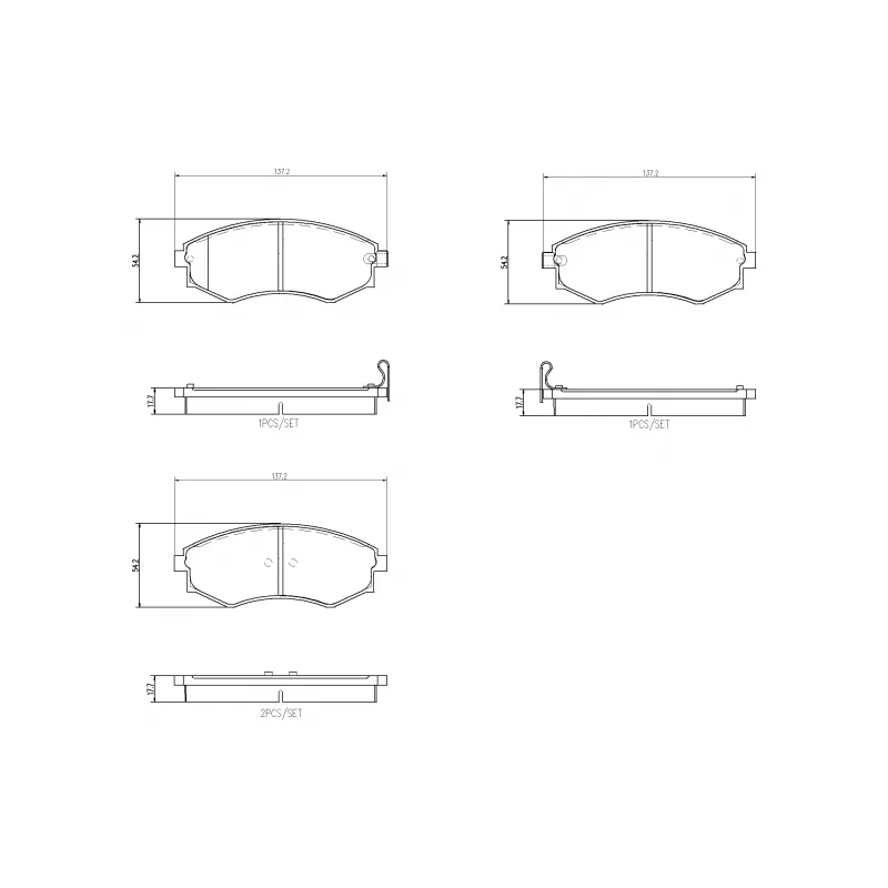 Jeu de 4 plaquettes de frein avant BREMBO P 30 097