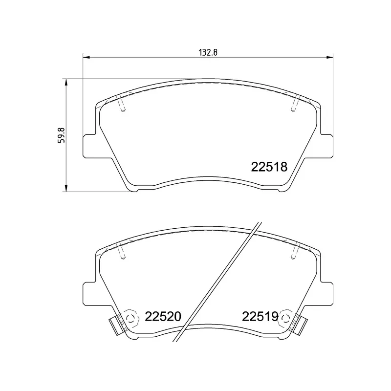 Jeu de 4 plaquettes de frein avant BREMBO P 30 107E