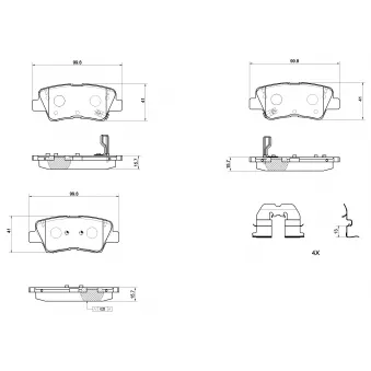 Jeu de 4 plaquettes de frein avant BREMBO P 30 158