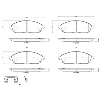 Jeu de 4 plaquettes de frein avant BREMBO P 37 031