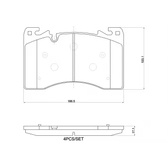 Jeu de 4 plaquettes de frein avant BREMBO P 44 033