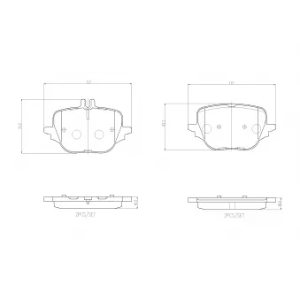 Jeu de 4 plaquettes de frein arrière BREMBO P 50 169