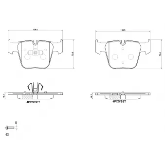 Jeu de 4 plaquettes de frein avant BREMBO P 50 177