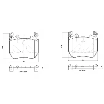 Jeu de 4 plaquettes de frein avant BREMBO P 50 179