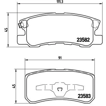 Jeu de 4 plaquettes de frein arrière BREMBO P 54 031X