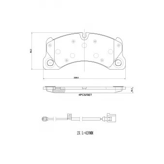 Jeu de 4 plaquettes de frein avant BREMBO P 65 049