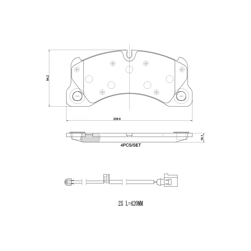 Jeu de 4 plaquettes de frein avant BREMBO P 65 049