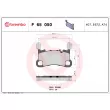 Jeu de 4 plaquettes de frein arrière BREMBO P 65 050 - Visuel 1