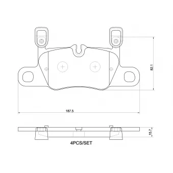Jeu de 4 plaquettes de frein arrière BREMBO P 65 056