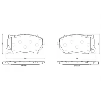 Jeu de 4 plaquettes de frein avant BREMBO P 65 057