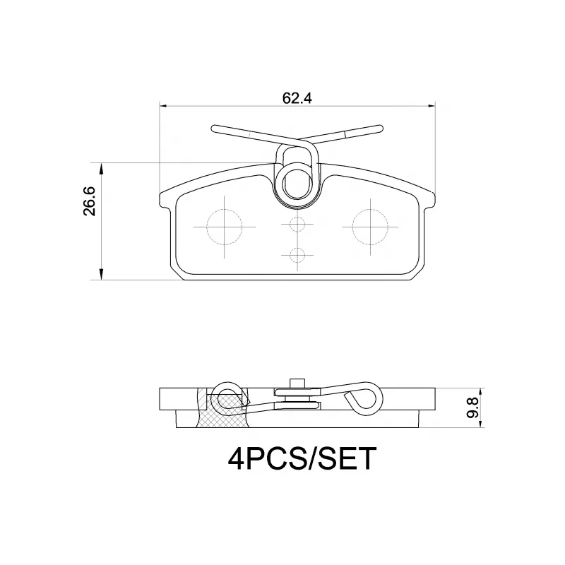 Jeu de 4 plaquettes de frein arrière BREMBO P 68 077