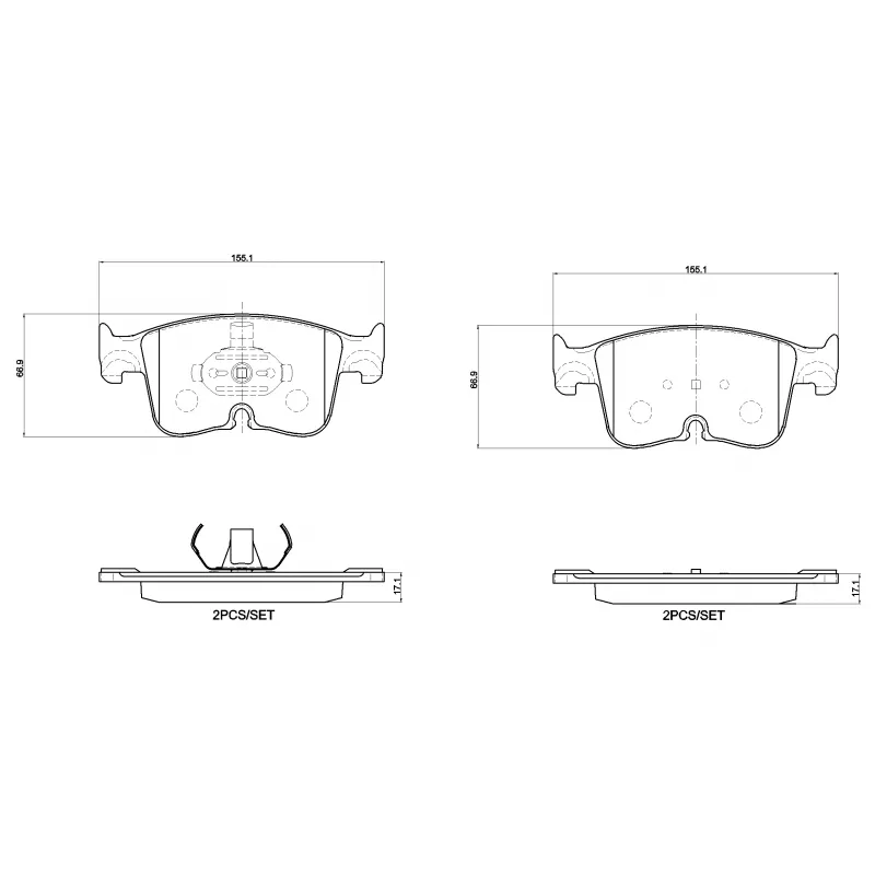 Jeu de 4 plaquettes de frein avant BREMBO P 85 199