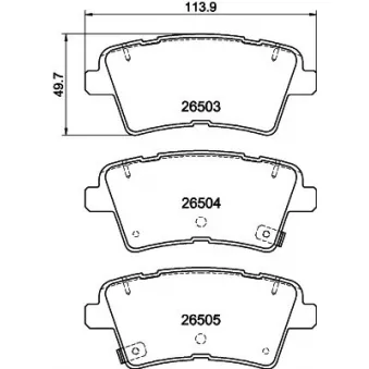 Jeu de 4 plaquettes de frein arrière MINTEX MDB3499