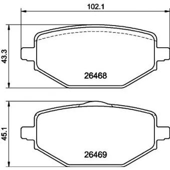 Jeu de 4 plaquettes de frein arrière MINTEX MDB3504